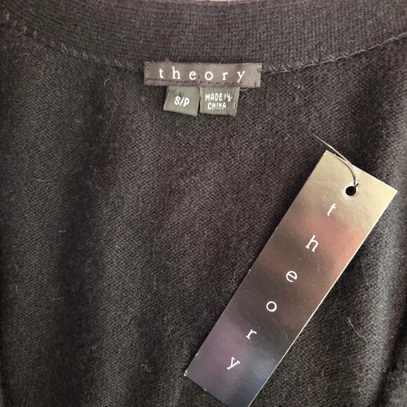 Theory Amaya 100% Cashmere Tunic Cardigan Sweater Black Size Small NWT - Picture 9 of 14